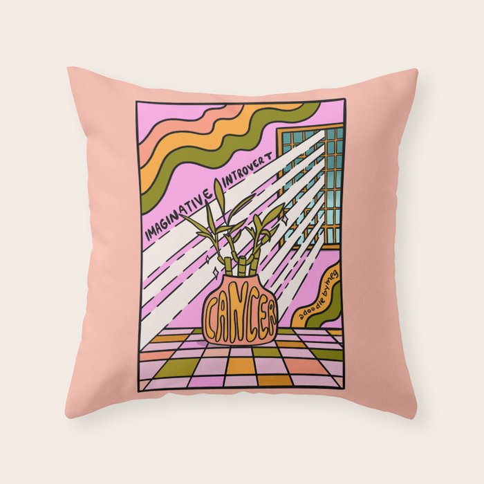 Cancer Plant Throw Pillow Gallery Image 6