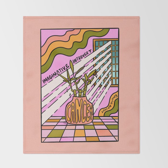Cancer Plant Throw Blanket Gallery Image 2