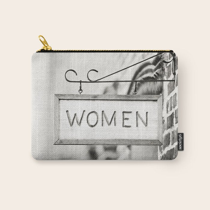 Ladies Room, Women's Restroom Sign Art, Black and White Bathroom Photo Carry All Pouch Gallery Image 1