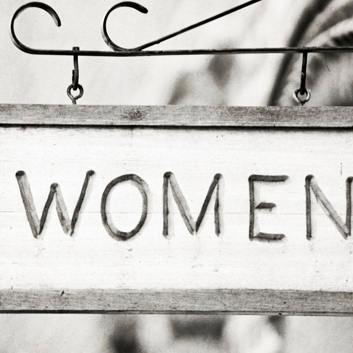 Ladies Room, Women's Restroom Sign Art, Black and White Bathroom Photo Coffee Mug Gallery Image 2