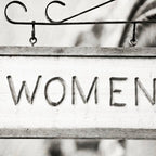 Ladies Room, Women's Restroom Sign Art, Black and White Bathroom Photo Coffee Mug Gallery Image 2