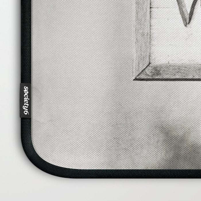 Ladies Room, Women's Restroom Sign Art, Black and White Bathroom Photo Laptop Sleeve Gallery Image 3