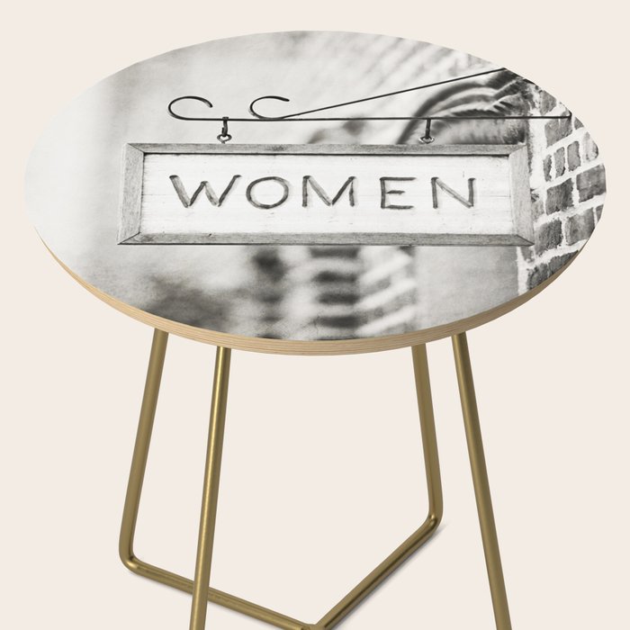 Ladies Room, Women's Restroom Sign Art, Black and White Bathroom Photo Side Table Gallery Image 2