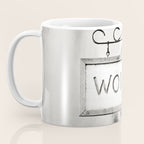 Ladies Room, Women's Restroom Sign Art, Black and White Bathroom Photo Coffee Mug Gallery Image 3