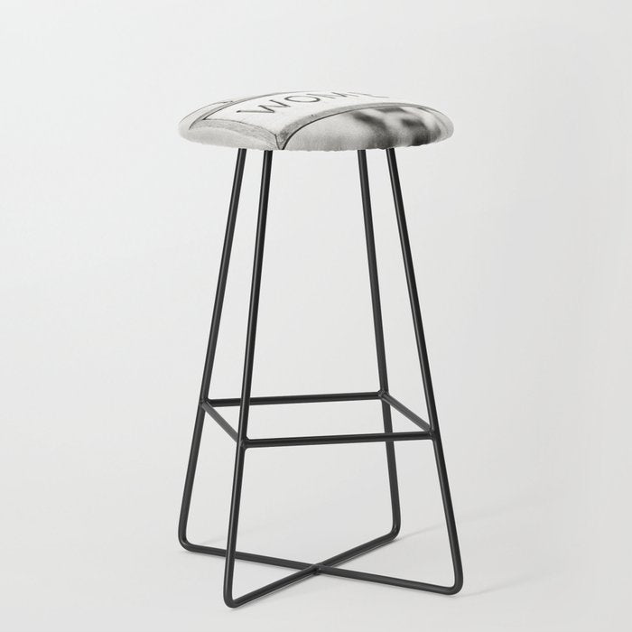 Ladies Room, Women's Restroom Sign Art, Black and White Bathroom Photo Stool Gallery Image 1