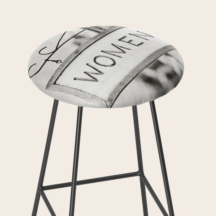 Ladies Room, Women's Restroom Sign Art, Black and White Bathroom Photo Stool Gallery Image 2