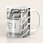 Ladies Room, Women's Restroom Sign Art, Black and White Bathroom Photo Coffee Mug Gallery Image 1