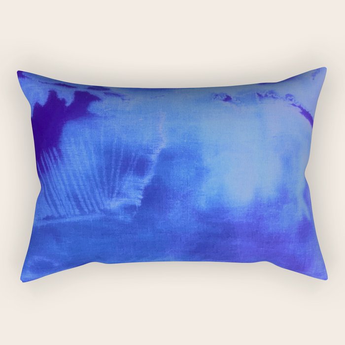 Abstract With a Vibe in Cobalt  Rectangular Pillow Gallery Image 2