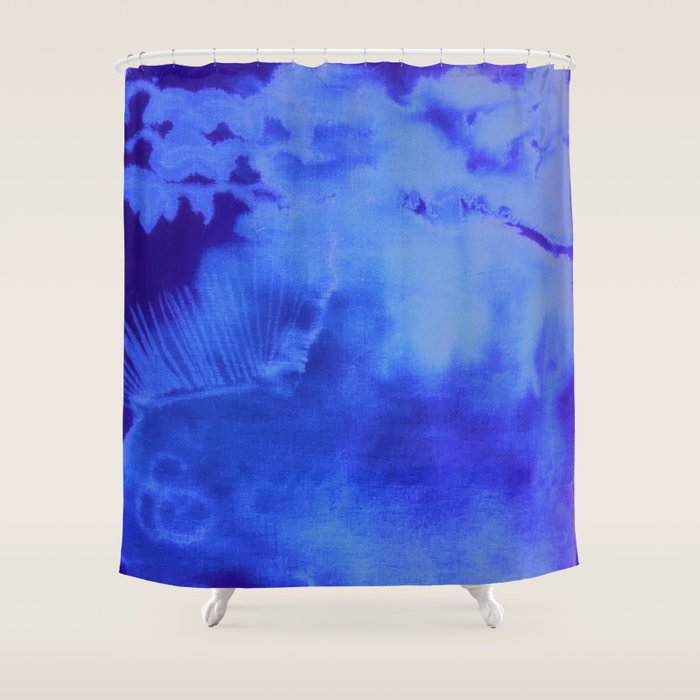 Abstract With a Vibe in Cobalt  Shower Curtain Gallery Image 1