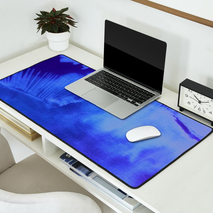 Abstract With a Vibe in Cobalt  Desk Mat Gallery Image 2