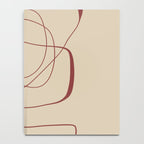 Janu Sirsasana - Minimalist Abstract Line Drawing in Maroon and Linen Notebook Gallery Image 4