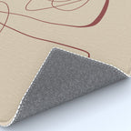 Janu Sirsasana - Minimalist Abstract Line Drawing in Maroon and Linen Rug Gallery Image 4