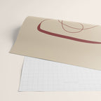 Janu Sirsasana - Minimalist Abstract Line Drawing in Maroon and Linen Wrapping Paper Gallery Image 2