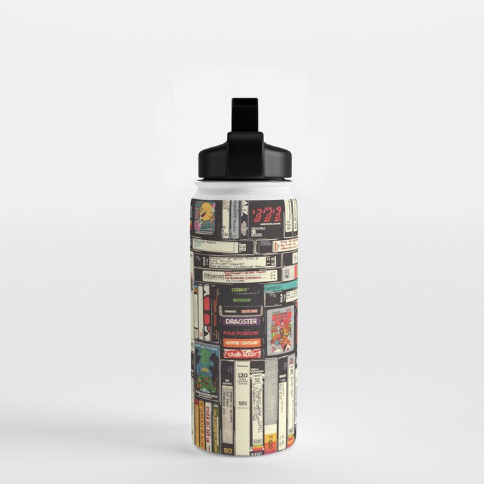Cassettes, VHS and Video Games Water Bottle Gallery Image 2