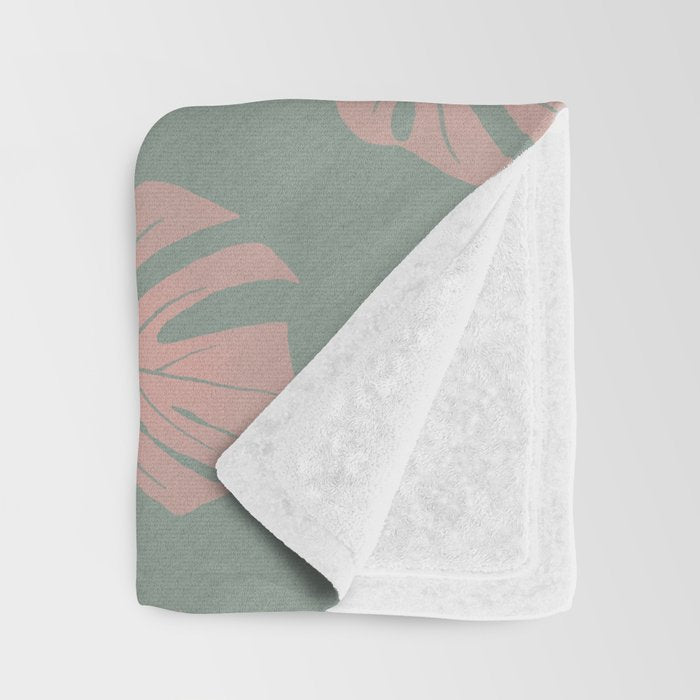 Monstera Jungle_01 Throw Blanket Gallery Image 3