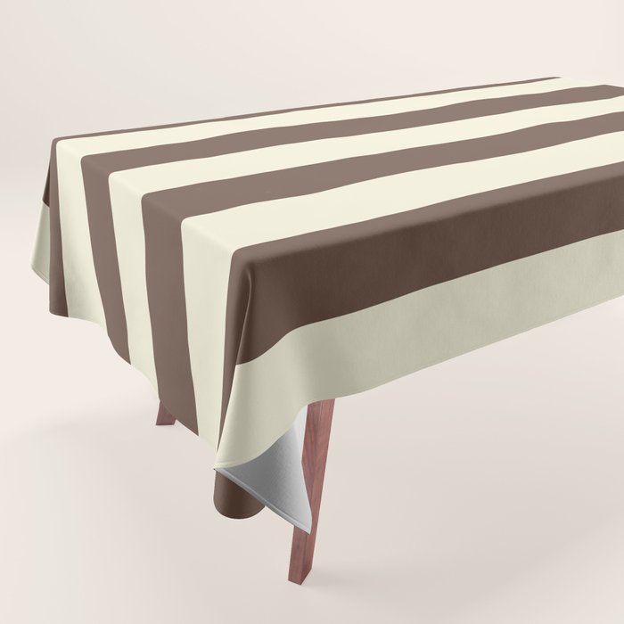 Stripes of Brown and Cream Tablecloth Gallery Image 1