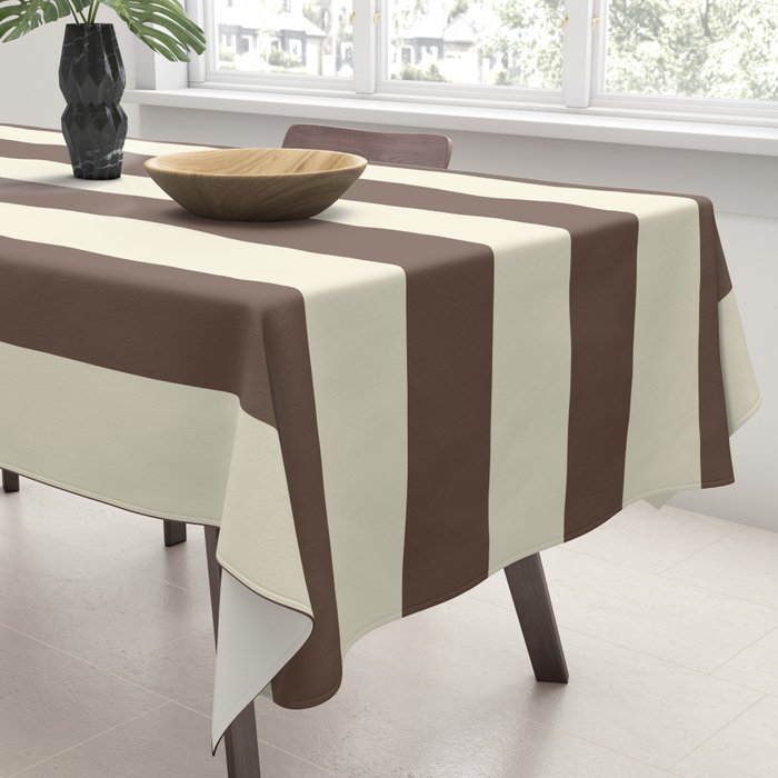Stripes of Brown and Cream Tablecloth Gallery Image 3