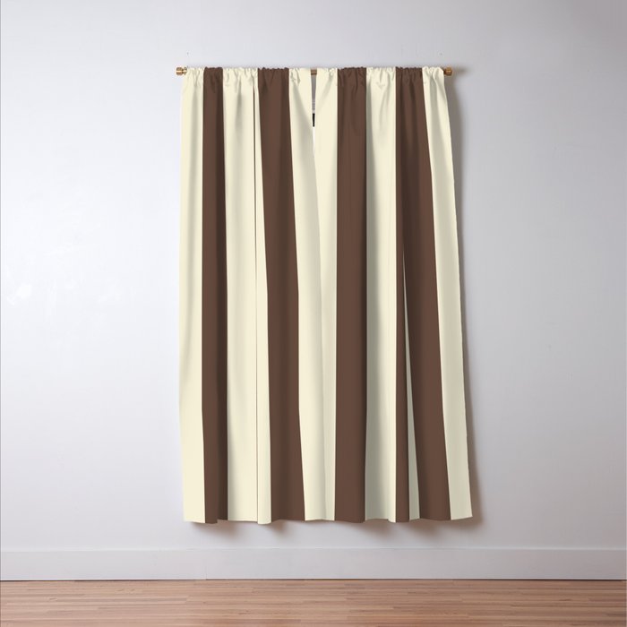 Stripes of Brown and Cream Window Curtain Gallery Image 3