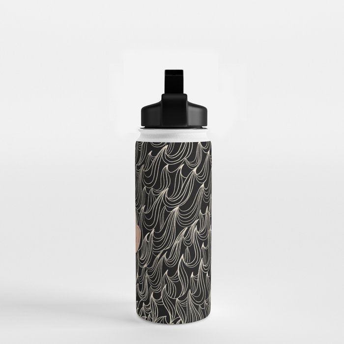 Black and White Woman Portrait  Water Bottle Gallery Image 2