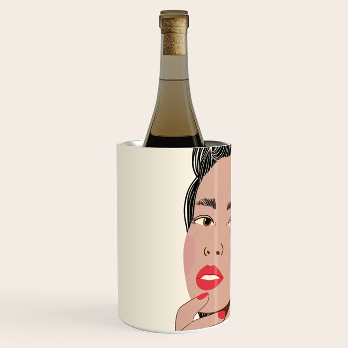 Black and White Woman Portrait  Wine Chiller Gallery Image 2