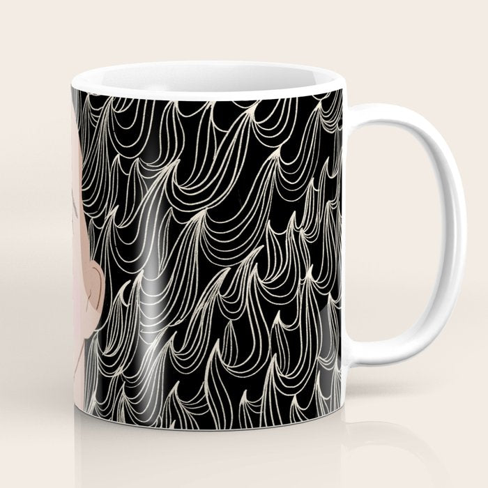 Black and White Woman Portrait  Coffee Mug Gallery Image 1
