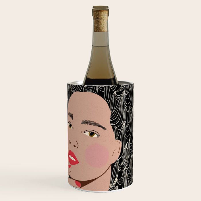 Black and White Woman Portrait  Wine Chiller Gallery Image 1