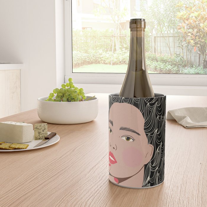 Black and White Woman Portrait  Wine Chiller Gallery Image 4