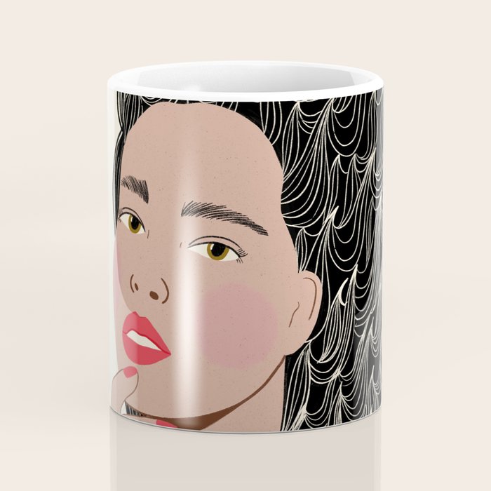 Black and White Woman Portrait  Coffee Mug Gallery Image 4