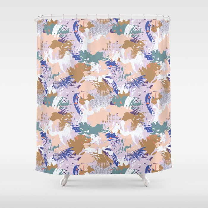 Abstract brush stroke madness Shower Curtain Gallery Image 1