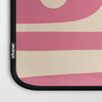 Mid Century Modern Piquet Abstract Pattern in Thulian Pink and Cream Laptop Sleeve Gallery Image 3