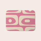 Mid Century Modern Piquet Abstract Pattern in Thulian Pink and Cream Bath Mat Gallery Image 1