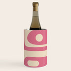 Mid Century Modern Piquet Abstract Pattern in Thulian Pink and Cream Wine Chiller Gallery Image 3