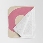 Mid Century Modern Piquet Abstract Pattern in Thulian Pink and Cream Throw Blanket Gallery Image 3