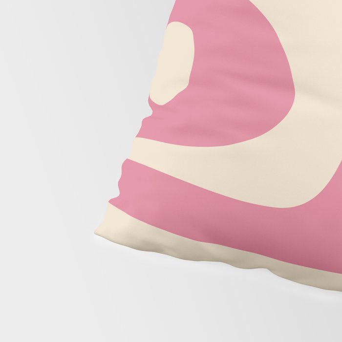 Mid Century Modern Piquet Abstract Pattern in Thulian Pink and Cream Pillow Sham Gallery Image 4