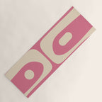 Mid Century Modern Piquet Abstract Pattern in Thulian Pink and Cream Yoga Mat Gallery Image 1