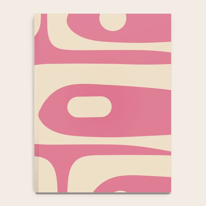 Mid Century Modern Piquet Abstract Pattern in Thulian Pink and Cream Notebook Gallery Image 4