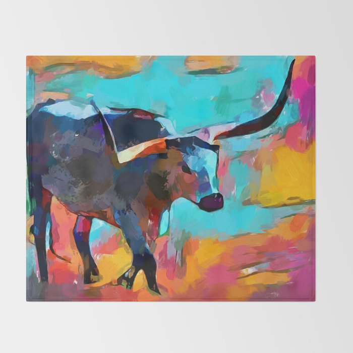 Texas Longhorn Throw Blanket Gallery Image 2