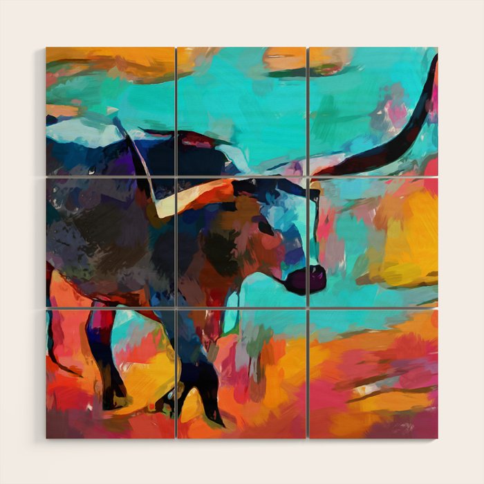 Texas Longhorn Wood Wall Art Gallery Image 1