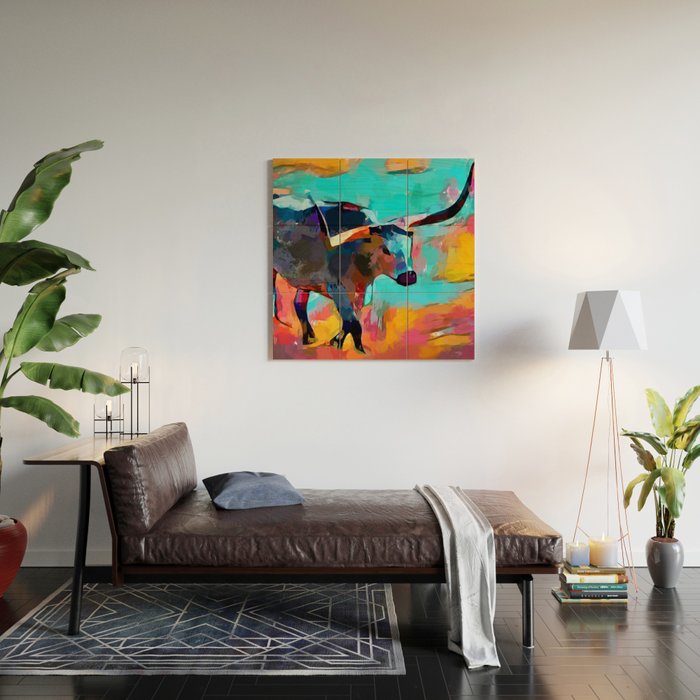 Texas Longhorn Wood Wall Art Gallery Image 2