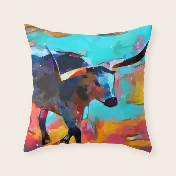 Texas Longhorn Throw Pillow Gallery Image 6