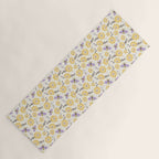 Honey Bees and Flowers - Yellow and Lavender Purple Yoga Mat Gallery Image 1