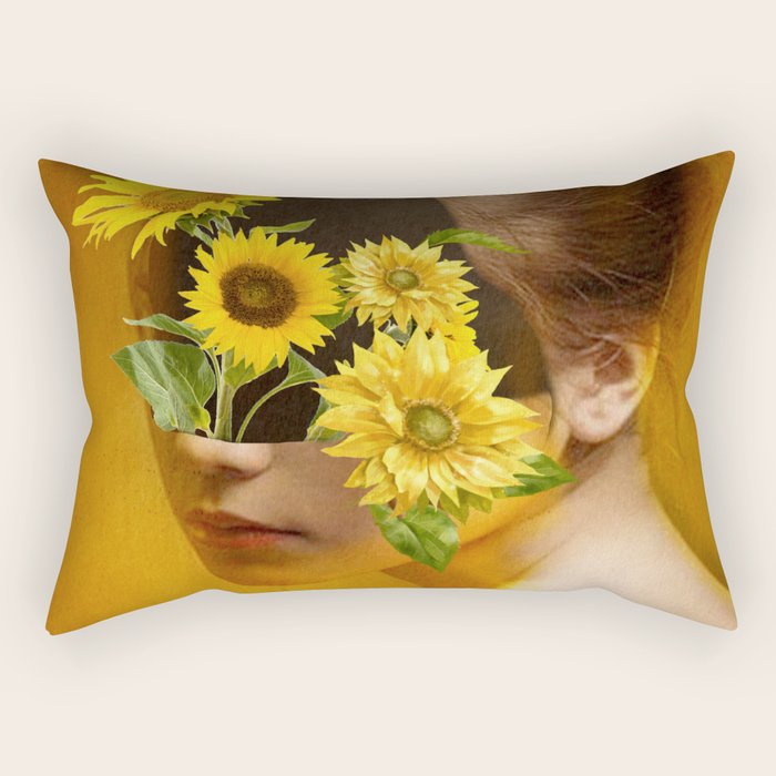 Sunflower Lady Rectangular Pillow Gallery Image 1