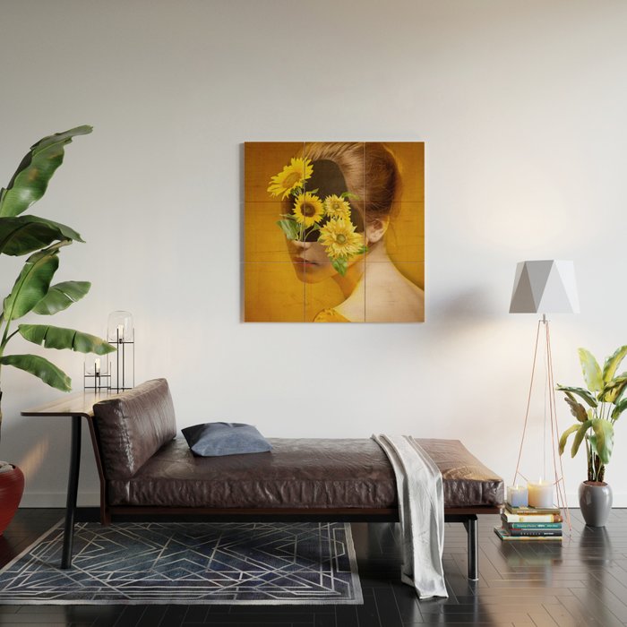 Sunflower Lady Wood Wall Art Gallery Image 2