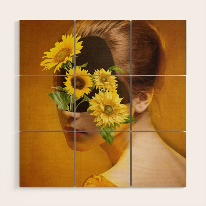 Sunflower Lady Wood Wall Art Gallery Image 1