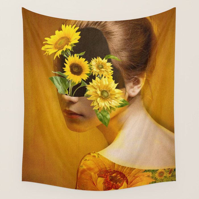 Sunflower Lady Wall Tapestry Gallery Image 1