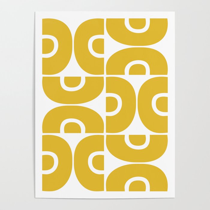 Mid Century Modern Abstract Pattern 7721 Mustard Yellow Poster Gallery Image 4