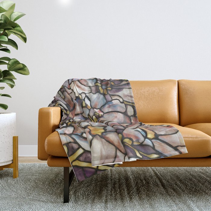 Louis Comfort Tiffany - Decorative stained glass 10. Throw Blanket Gallery Image 1