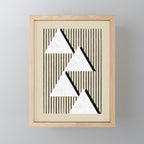 Triangle black and white Stripes Mini Art Print Gallery Image 1