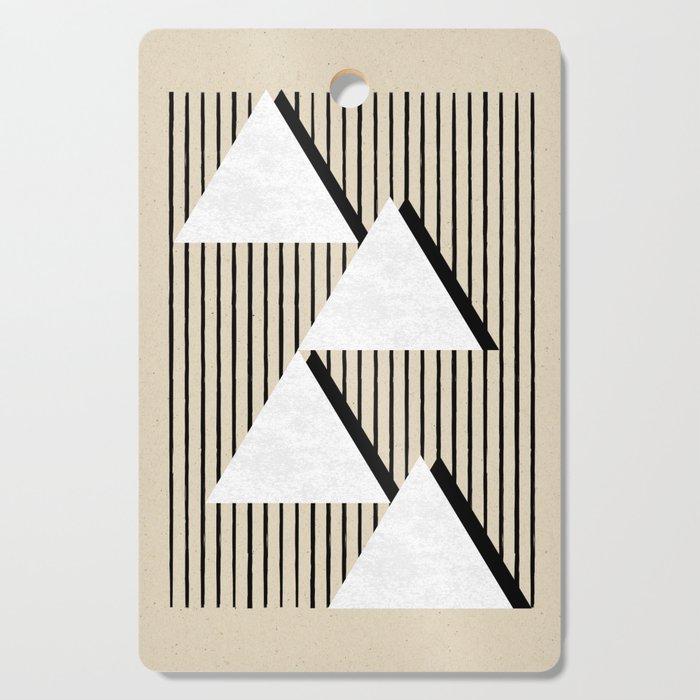 Triangle black and white Stripes Cutting Board Gallery Image 1