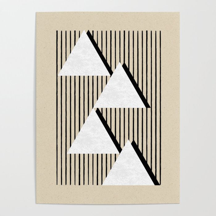Triangle black and white Stripes Poster Gallery Image 1